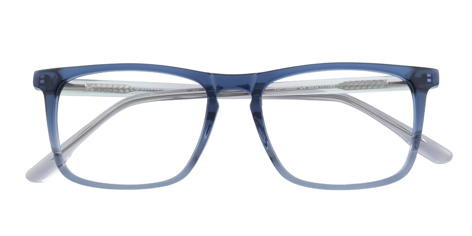 Rectangle Eyeglasses, Full Frame Blue/Crystal Plastic - FZ1894