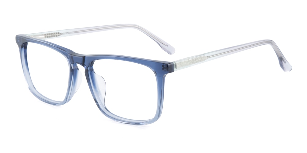 Bellevue Blue/Crystal Rectangle Acetate Eyeglasses