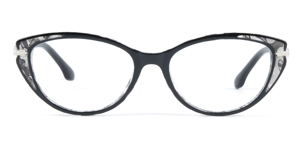 Sabrina Black Cat Eye Plastic Eyeglasses