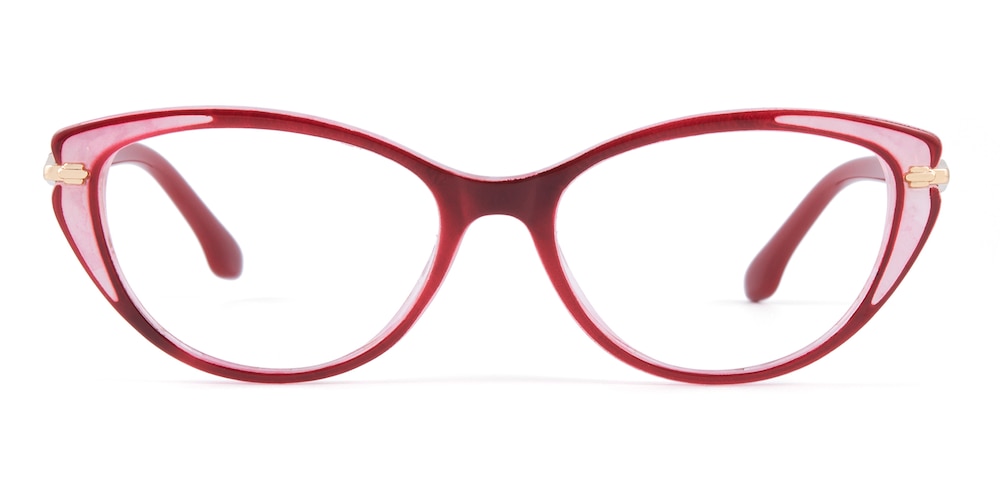 Sabrina Red Cat Eye Plastic Eyeglasses