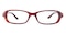 Quintina Burgundy/Floral Rectangle Plastic Eyeglasses