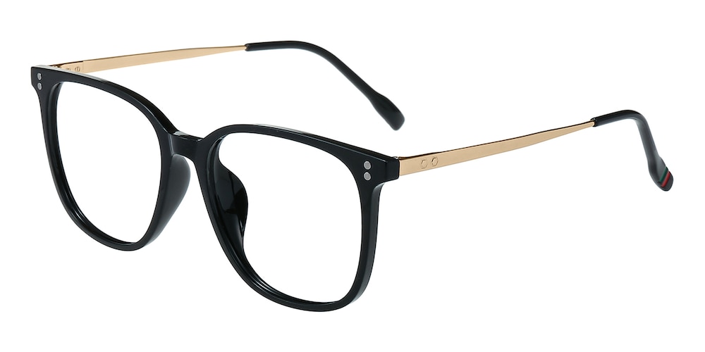 Gulfport Black/Golden Square TR90 Eyeglasses