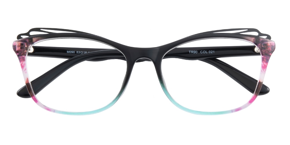 Doris Black/Floral Cat Eye TR90 Eyeglasses