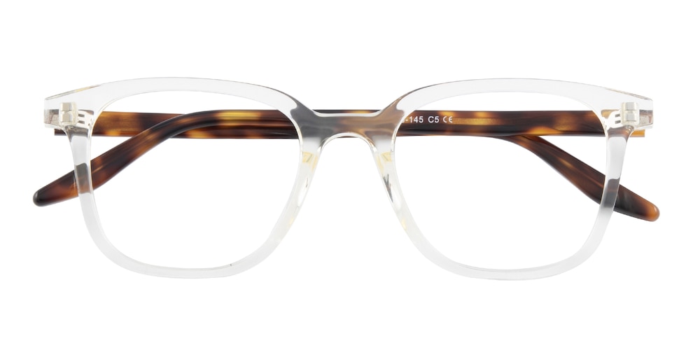 Whit Crystal/Yellow Tortoise Rectangle TR90 Eyeglasses