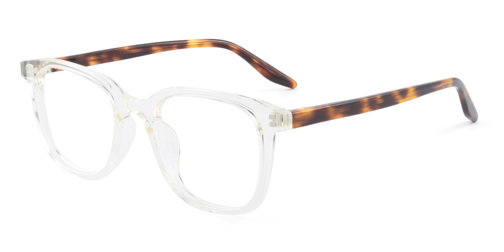 Whit Crystal/Yellow Tortoise Rectangle TR90 Eyeglasses