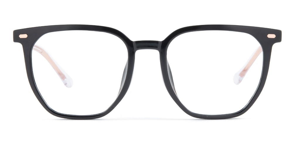 Abilene Black/Crystal Square Acetate Eyeglasses