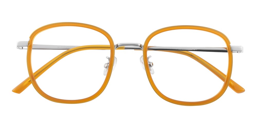 Alexandria Yellow/Silver Square Acetate Eyeglasses