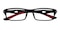 April Black/Red Rectangle TR90 Eyeglasses
