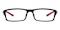 April Black/Red Rectangle TR90 Eyeglasses