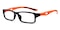 April Black/Orange Rectangle TR90 Eyeglasses