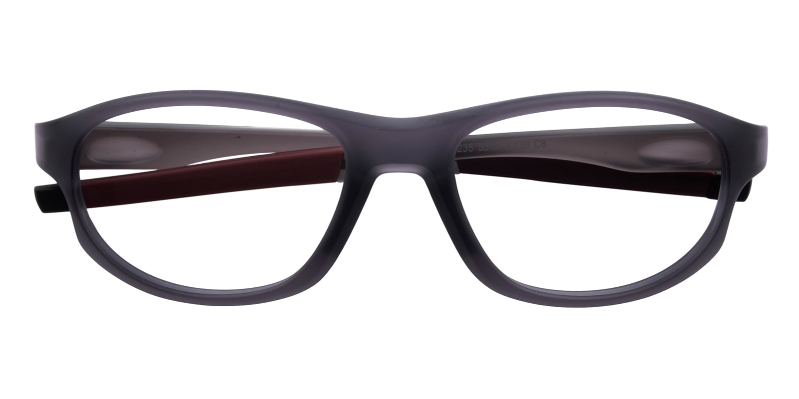 Oval Eyeglasses, Full Frame Gray/Red TR90 - SPFM025