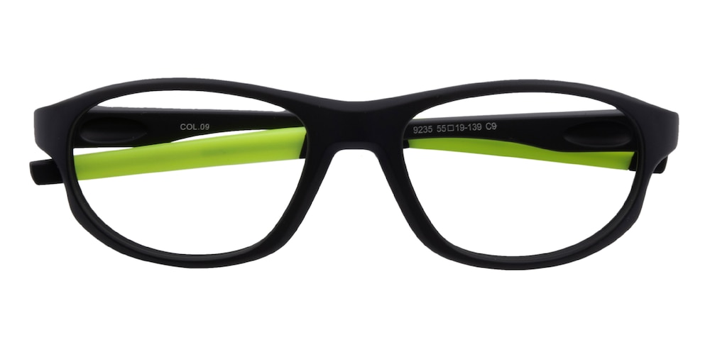 Atwood Black/Green Oval TR90 Eyeglasses