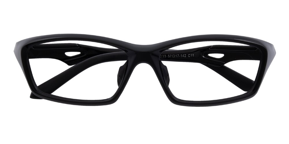 Aspen Black Rectangle TR90 Eyeglasses