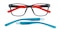 Brentwood Gray/Orange Rectangle TR90 Eyeglasses