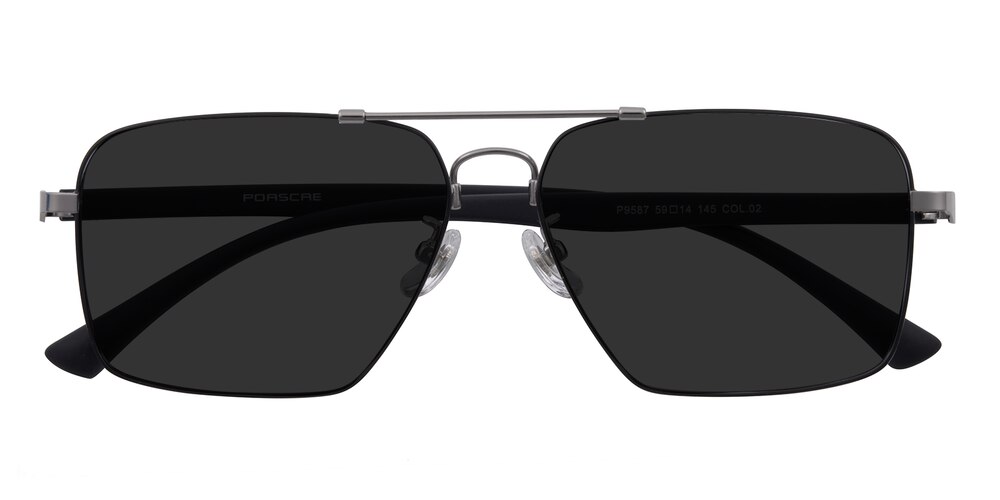 Will Black/Silver Aviator Metal Sunglasses