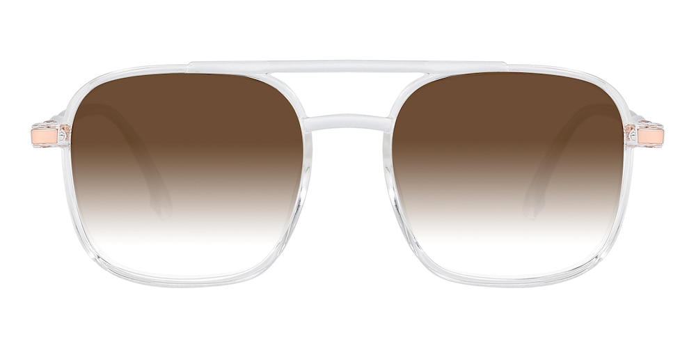 Dean Crystal/Rose Gold Aviator TR90 Sunglasses