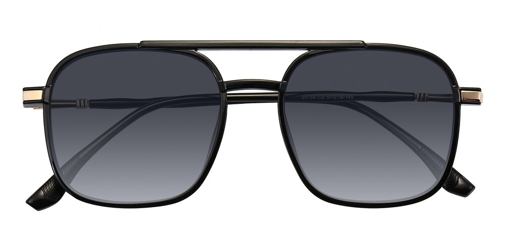 Black Sunglasses With Silver Dual Bars
