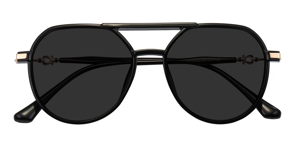 Doyle Black/Golden Aviator TR90 Sunglasses