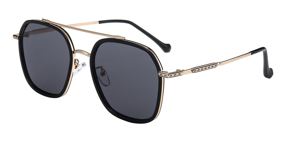 Fayetteville Black/Golden Aviator TR90 Sunglasses