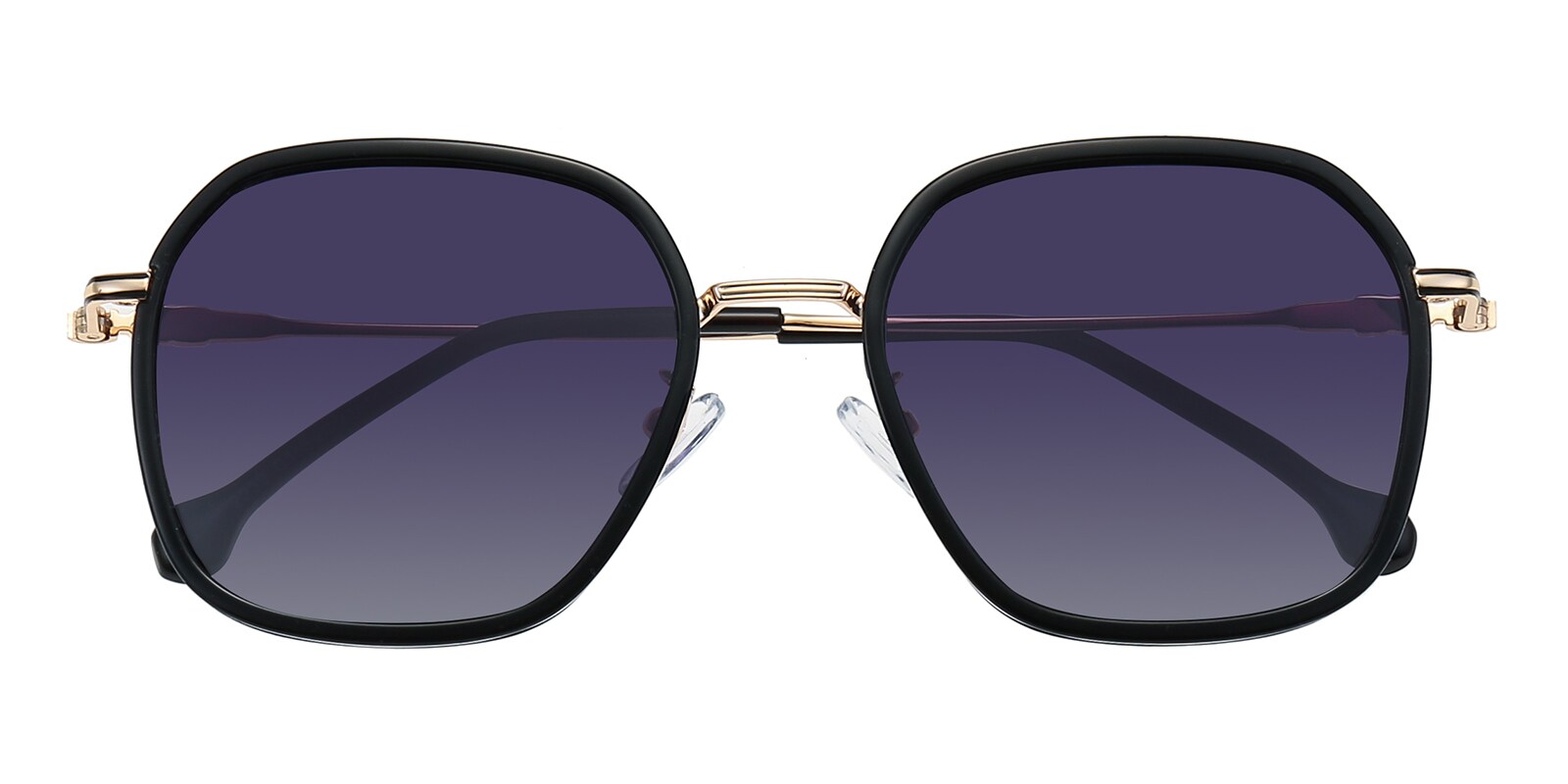 Polygon Sunglasses, Full Frame Black/Golden TR90,Metal - SUP1300