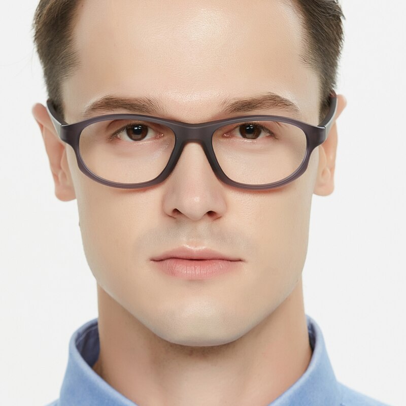 Atwood Gray/Red Oval TR90 Eyeglasses