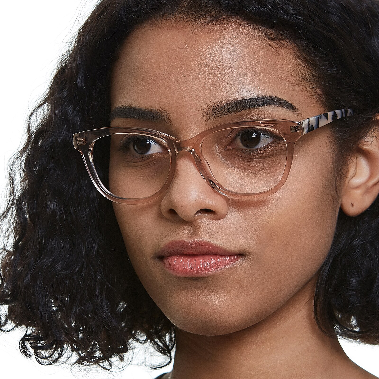 clear champagne eyeglasses