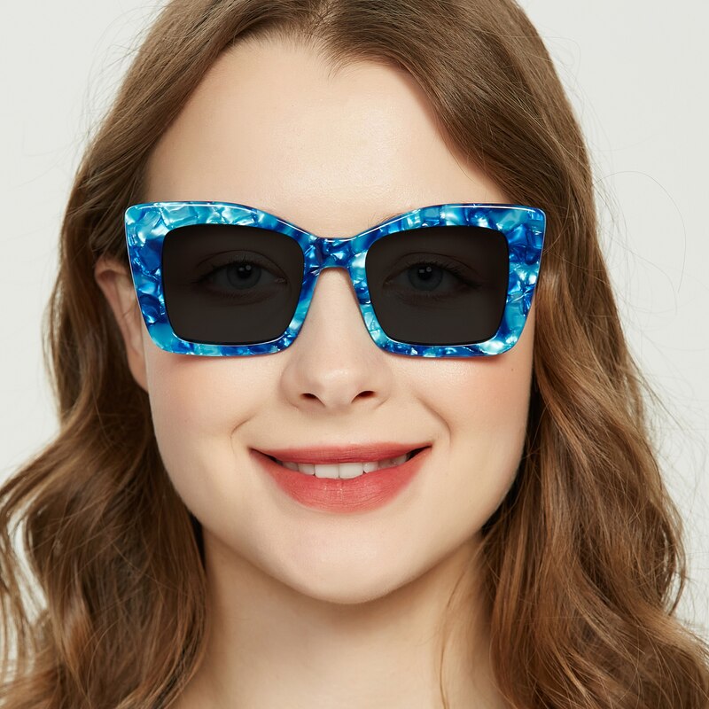 Elektra Blue Cat Eye Acetate Sunglasses
