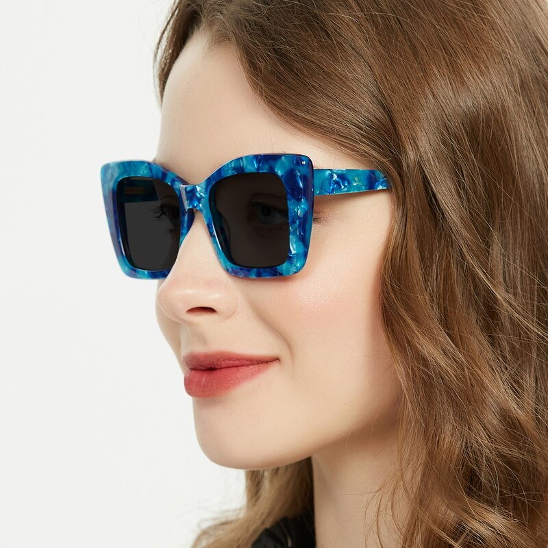 Elektra Blue Cat Eye Acetate Sunglasses