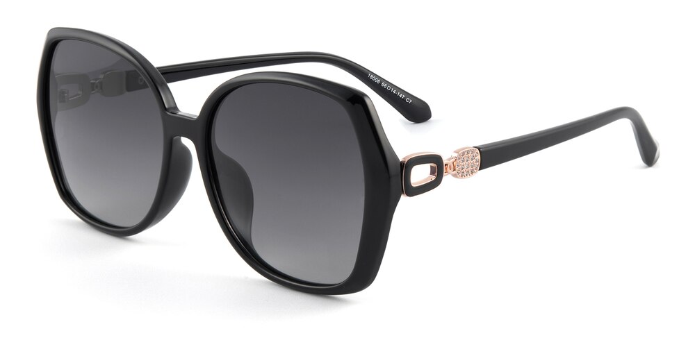Stowe Black Oval TR90 Sunglasses