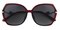 Megan Red Oval Plastic Sunglasses