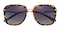 Rosemary Tortoise Oval Metal Sunglasses