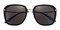 Rosemary Black Oval Metal Sunglasses