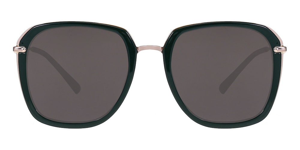 Rosemary Green Oval Metal Sunglasses