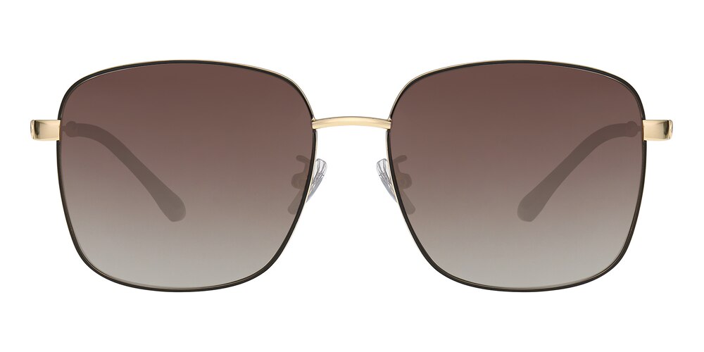 Portgas Black/Golden Square Metal Sunglasses