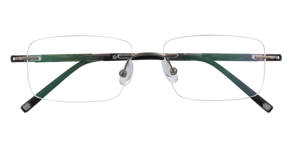 Wayne Gunmetal Rectangle Titanium Eyeglasses