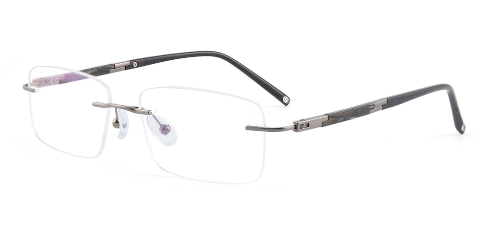 Wayne Gunmetal Rectangle Titanium Eyeglasses