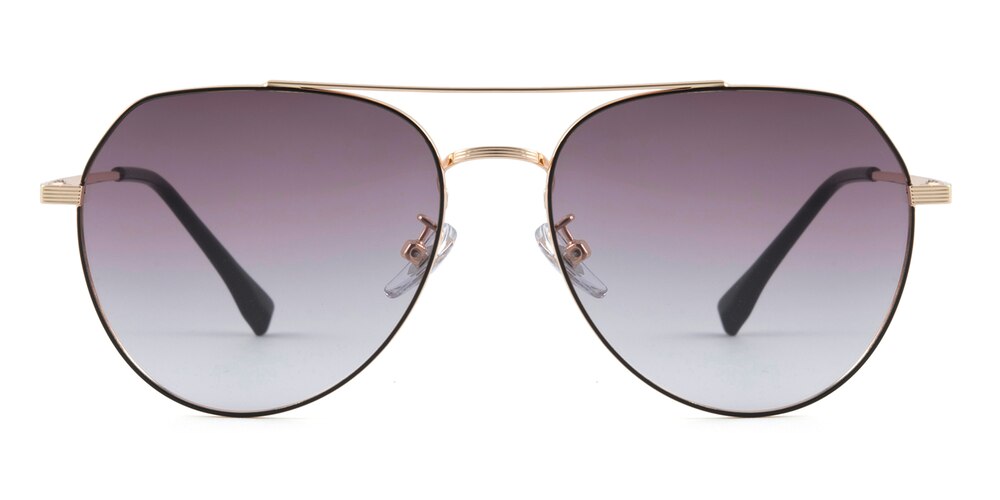 Topeka Golden/Black Aviator Metal Sunglasses
