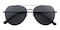 Topeka Black Aviator Metal Sunglasses