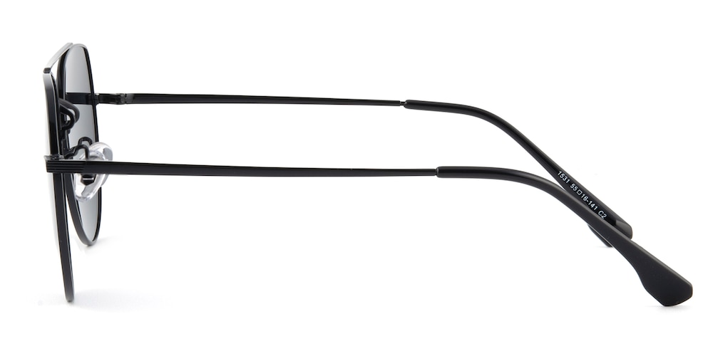 Topeka Black Aviator Metal Sunglasses