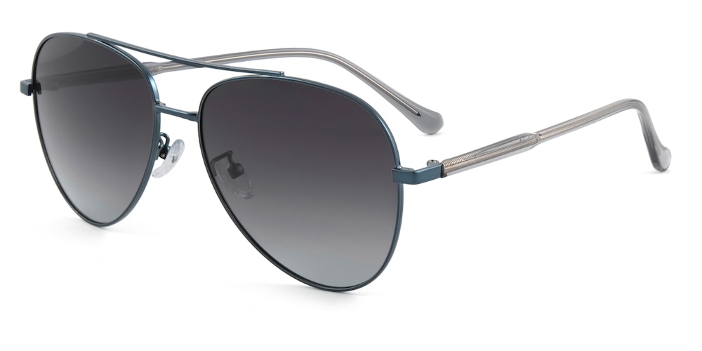 Tate Blue Aviator Metal Sunglasses
