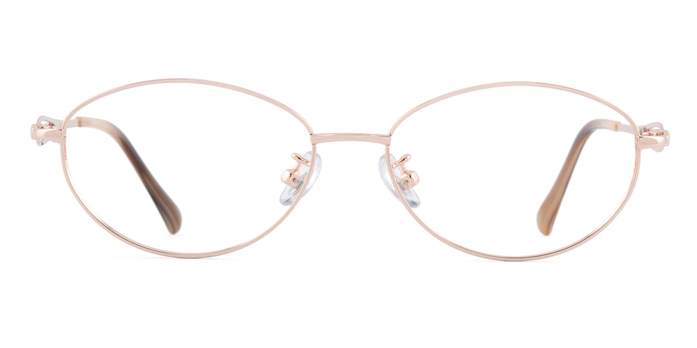 Natalie Golden Oval Titanium Eyeglasses