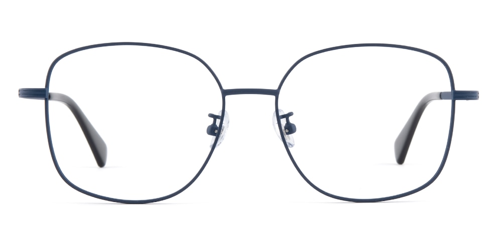 Modesty Navy Peony Oval Titanium Eyeglasses