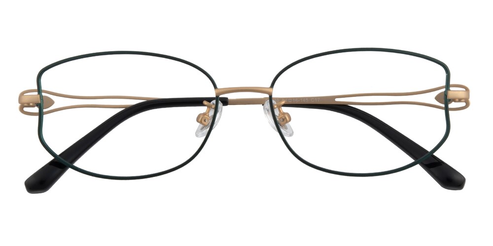 Brook Green/Golden Oval Titanium Eyeglasses