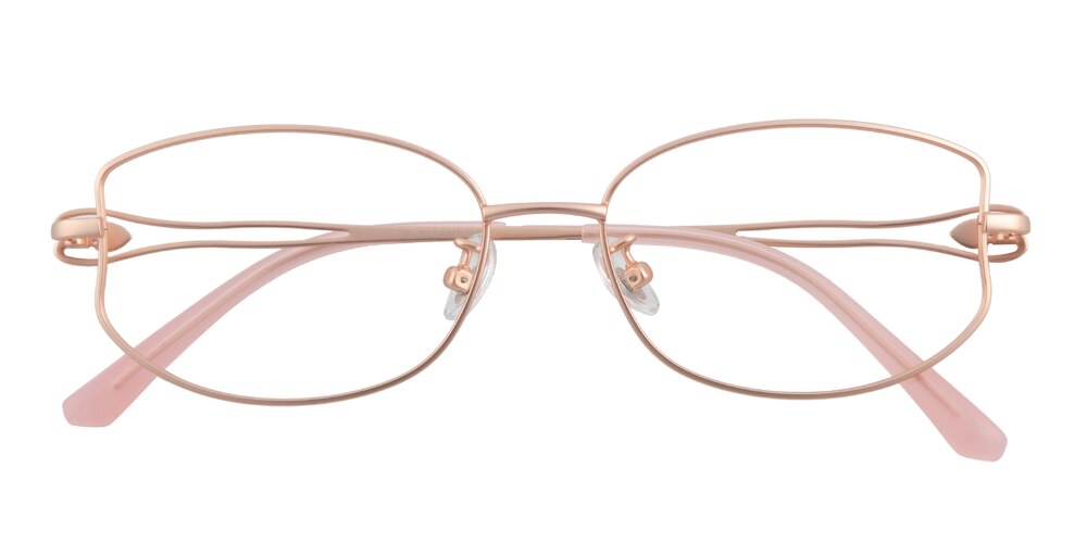 Brook Rose Gold Oval Titanium Eyeglasses