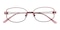 Brook Red Oval Titanium Eyeglasses
