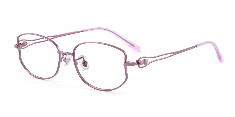 Brook Purple Oval Titanium Eyeglasses
