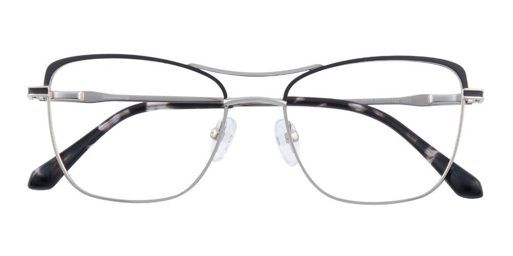 Winni Black/Silver Cat Eye Metal Eyeglasses