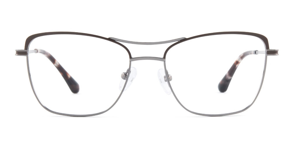 Winni Chocolate/Gunmetal Cat Eye Metal Eyeglasses