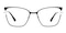 Pearl Black/Silver Cat Eye Metal Eyeglasses