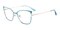 Pearl Maui Blue/Silver Cat Eye Metal Eyeglasses